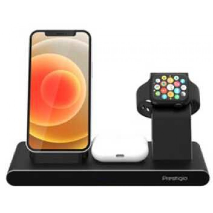Беспроводное зарядное устройство Prestigio ReVolt A7 3 в 1,  черный